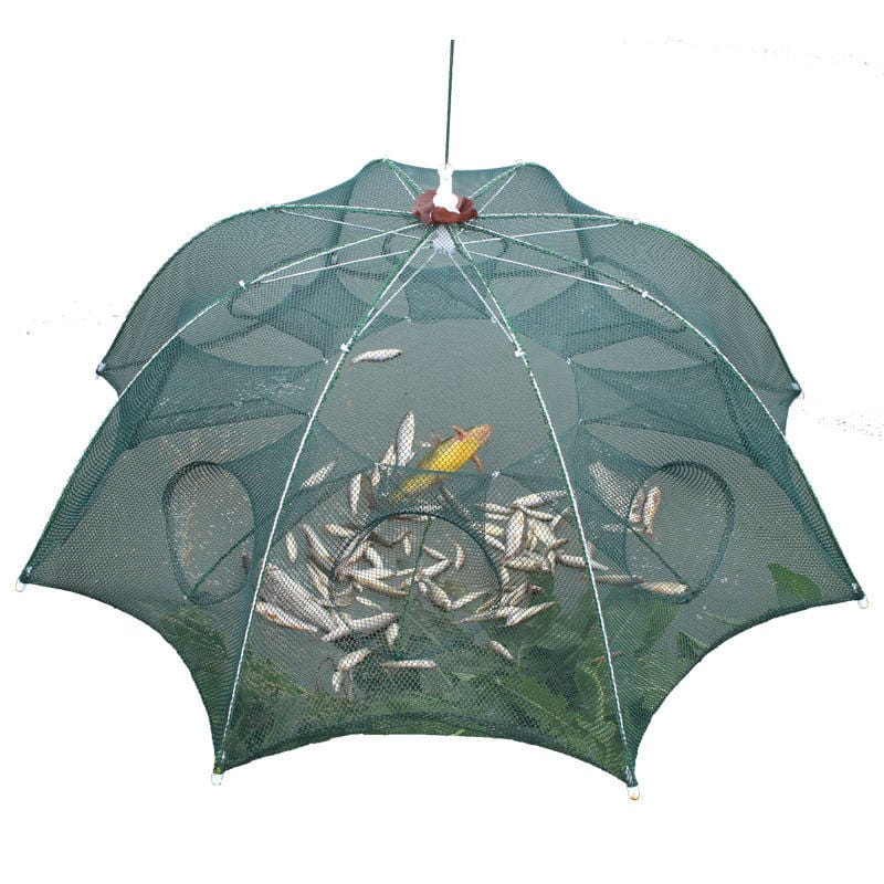 Foldable Umbrella Fishing Trap Net – Multi-Entry Automatic Catch Cage for Fish, Crab, Lobster
