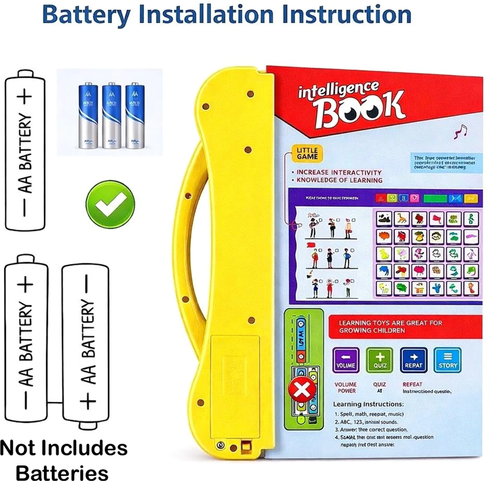 SAFESEED Smart Intelligence Book for Kids with Pen Learning Not Included Battery (Multicolor)