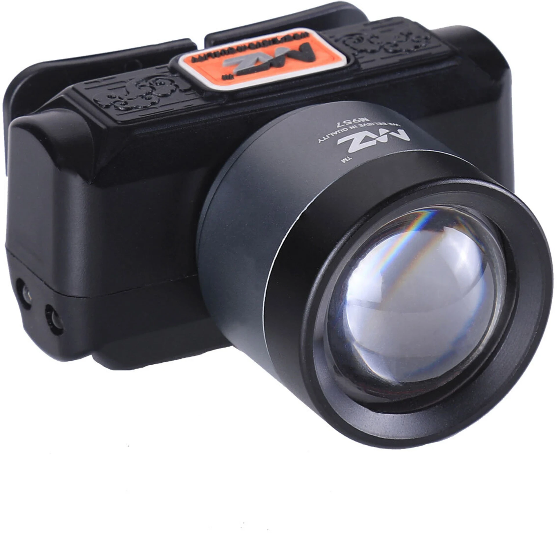 MZ M957-RECHARGEABLE LED HEADLAMP-Zoomable 100W Lense 6 Hours Working Torch (Black, 7 cm, Rechargeable)