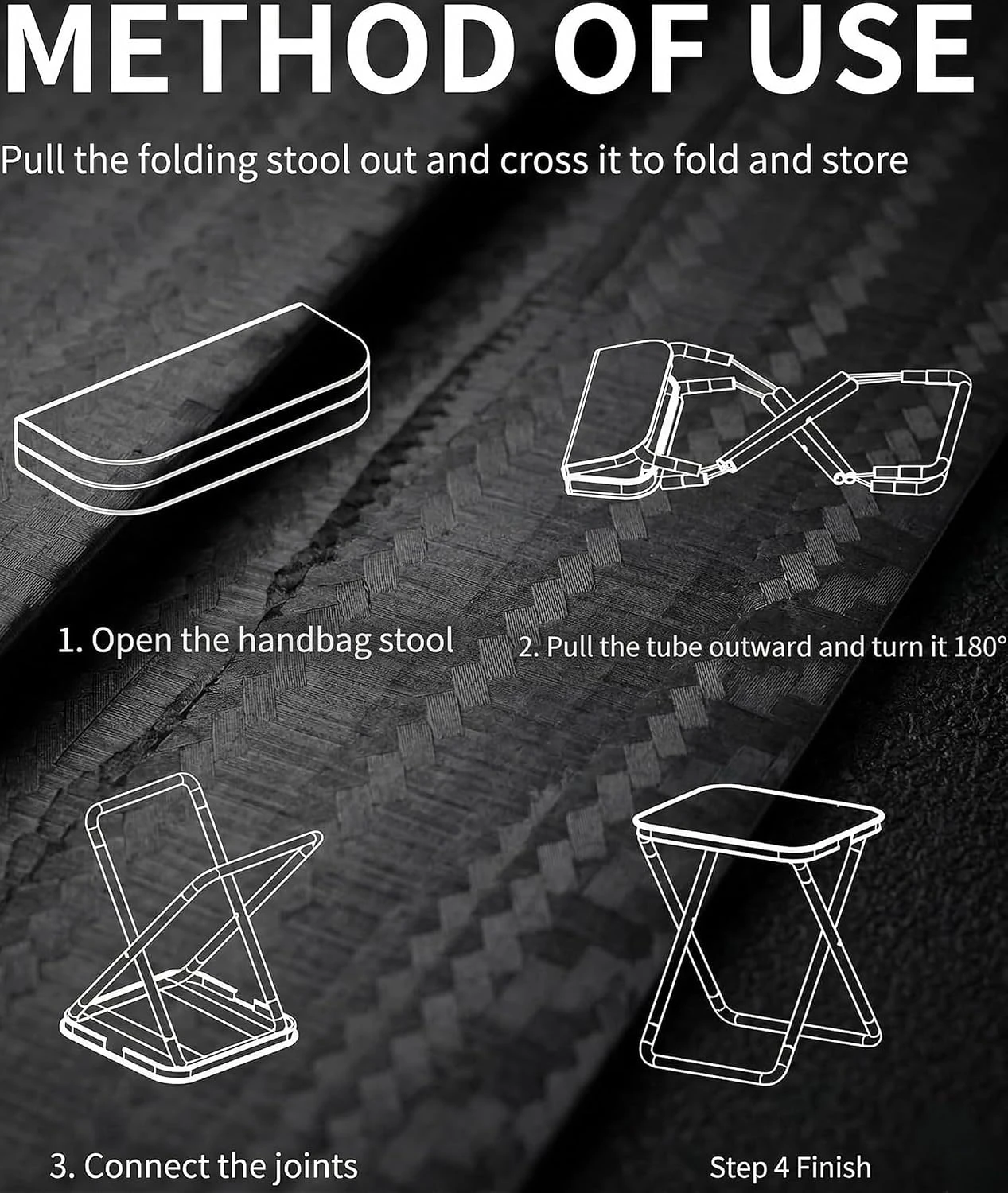 Mini Foldable Chairs | Folding Camping Chairs, Portable Camping Chair with Zipper Carry Bag | Lightweight Outdoor Chair | Compact Travel Stool for Picnic Trekking Garden & Outdoor Activity
