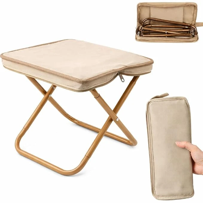 Mini Foldable Chairs | Folding Camping Chairs, Portable Camping Chair with Zipper Carry Bag | Lightweight Outdoor Chair | Compact Travel Stool for Picnic Trekking Garden & Outdoor Activity