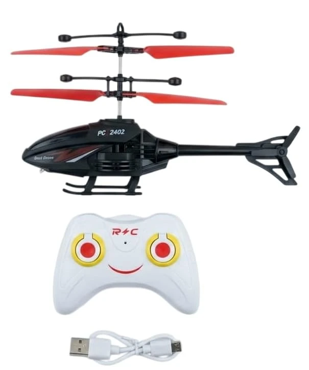 Vellamark Helicopter Toy with I/R Control, Coloured Lights, Easy to Use, USB Charging, Indoor, Outdoor Flying Toy, Gift for Boys and Girls Model PCX2402A